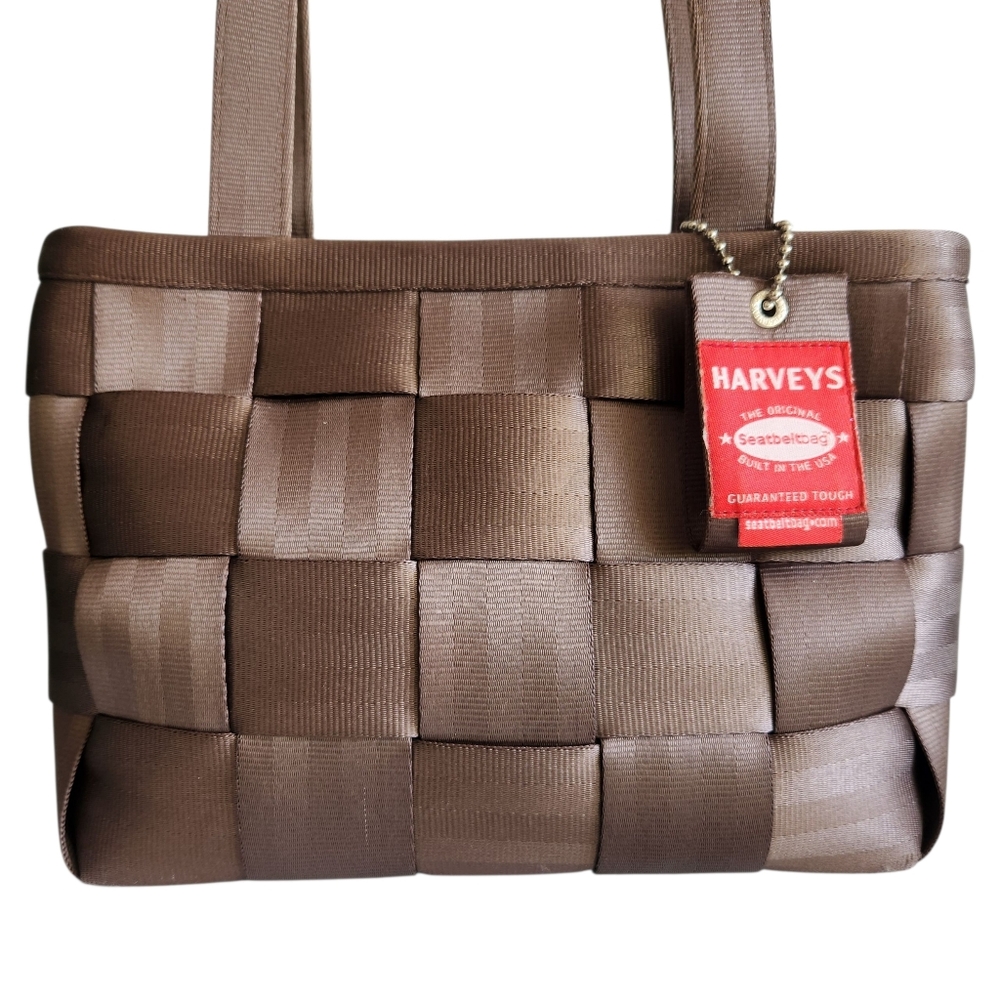 Harveys Seatbelt Bag Mushroom Brown Woven Shoulder Handbag - Picture 2 of 16